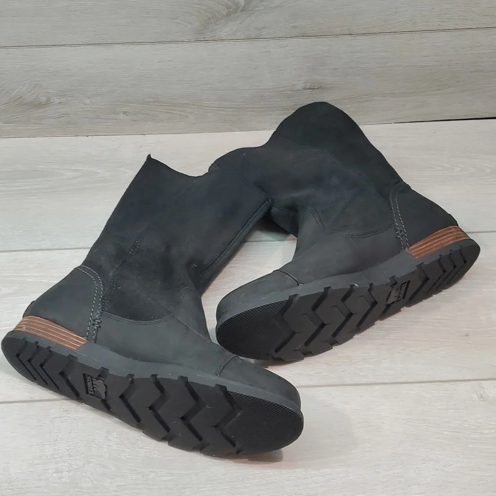 Sorel Women Major Pull on Leather Boots shoes sz 9.5